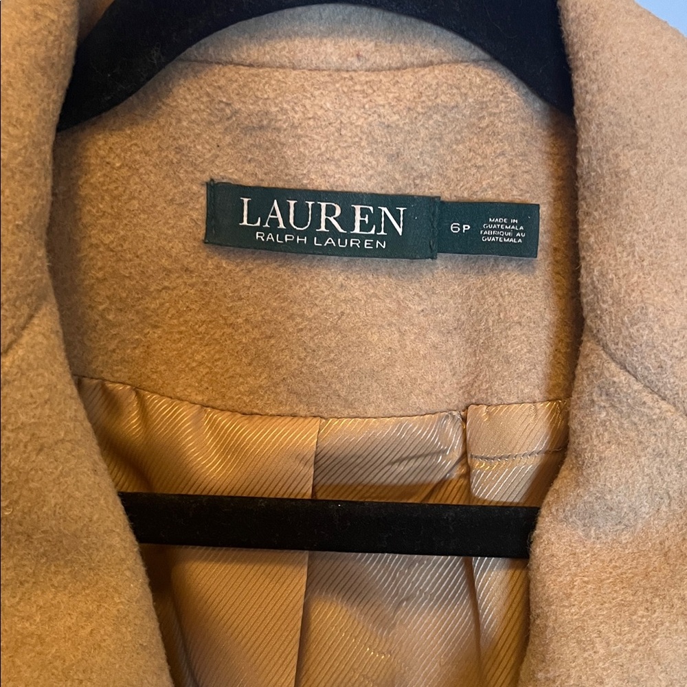 Lauren Ralph Lauren Walker Camel soft tan wool blend coat 6P 6 petite - Picture 3 of 15